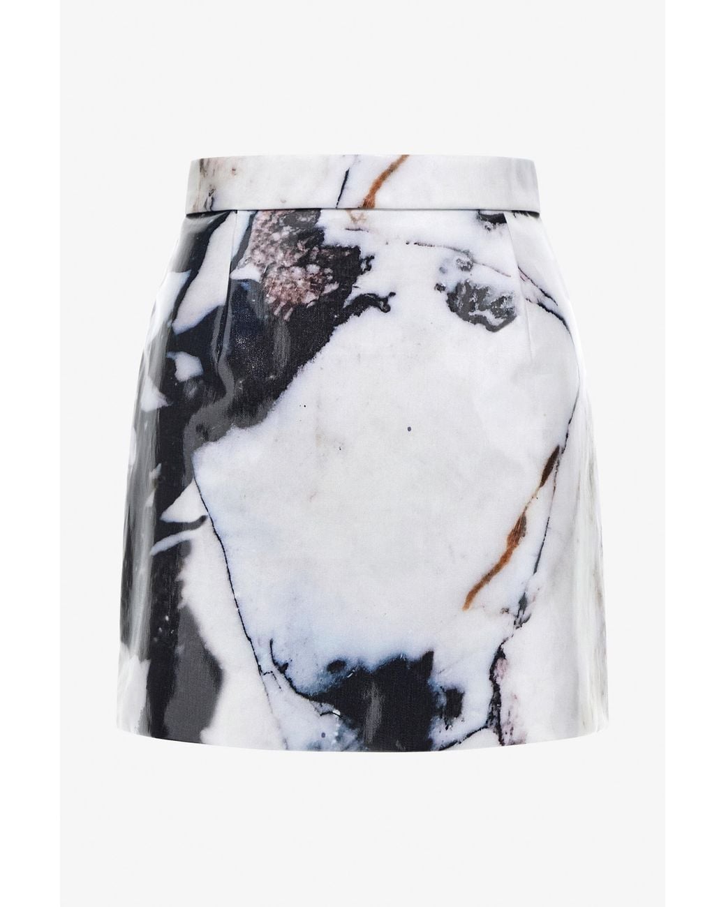Roberto Cavalli Gray Marble Printed Skirt