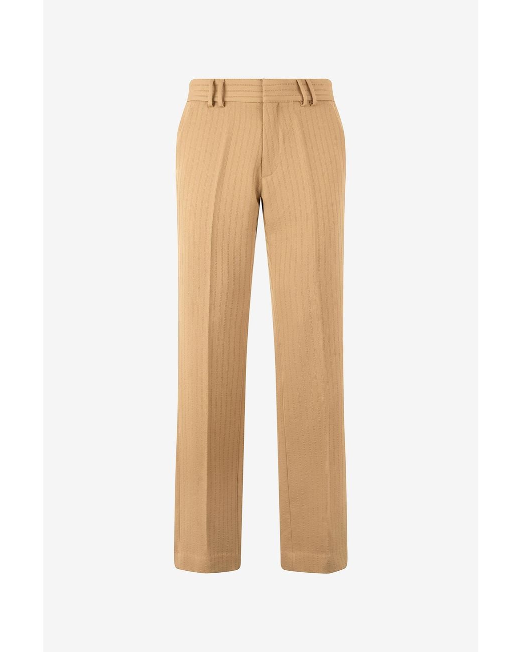 Roberto Cavalli Natural Striped Virgin Wool Pants for men