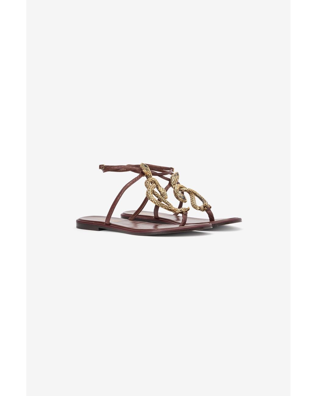 Roberto Cavalli Multicolor Flat Thong Sandals With Snake Motif