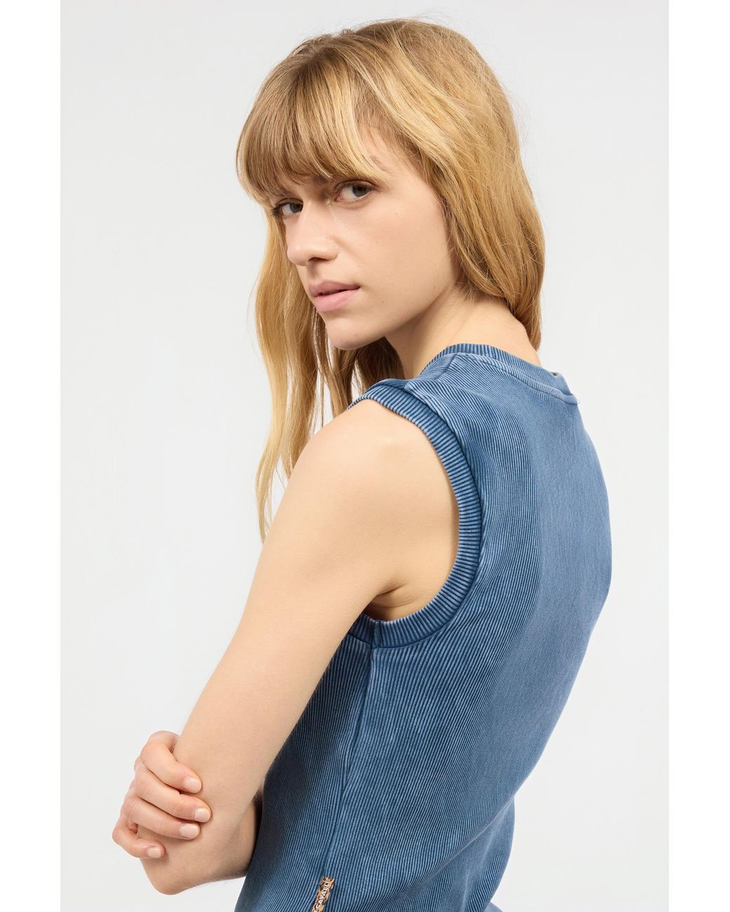 Roberto Cavalli Blue Tank Top With Jc Monogram