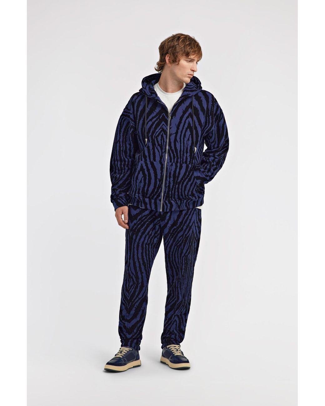 Roberto Cavalli Blue Printed Sweatshirt for men