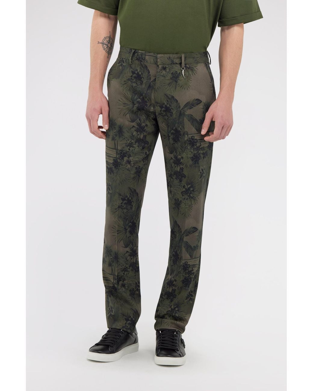 Roberto Cavalli Gray Hawaii Printed Trousers for men