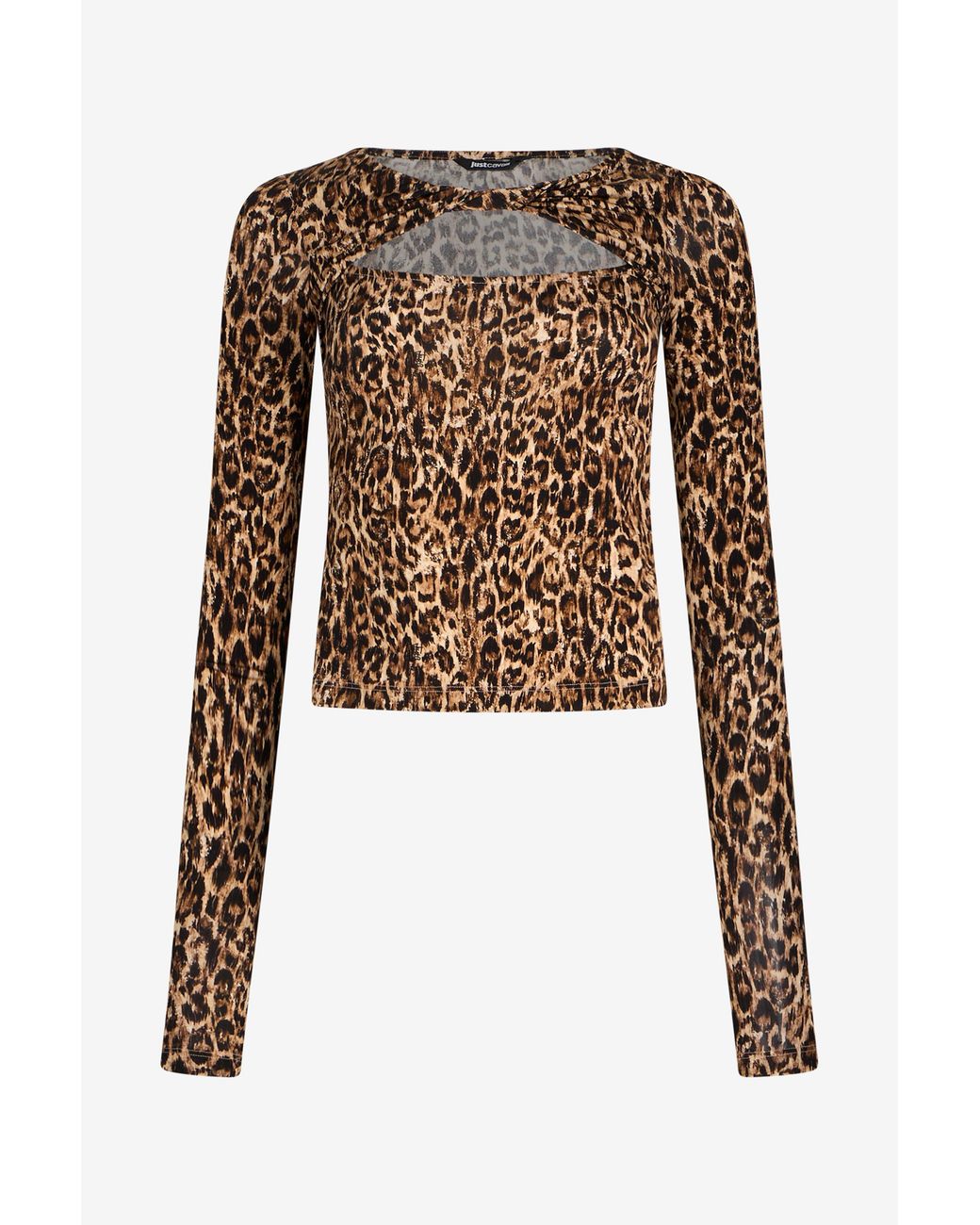 Roberto Cavalli Black Leopard Print T-Shirt