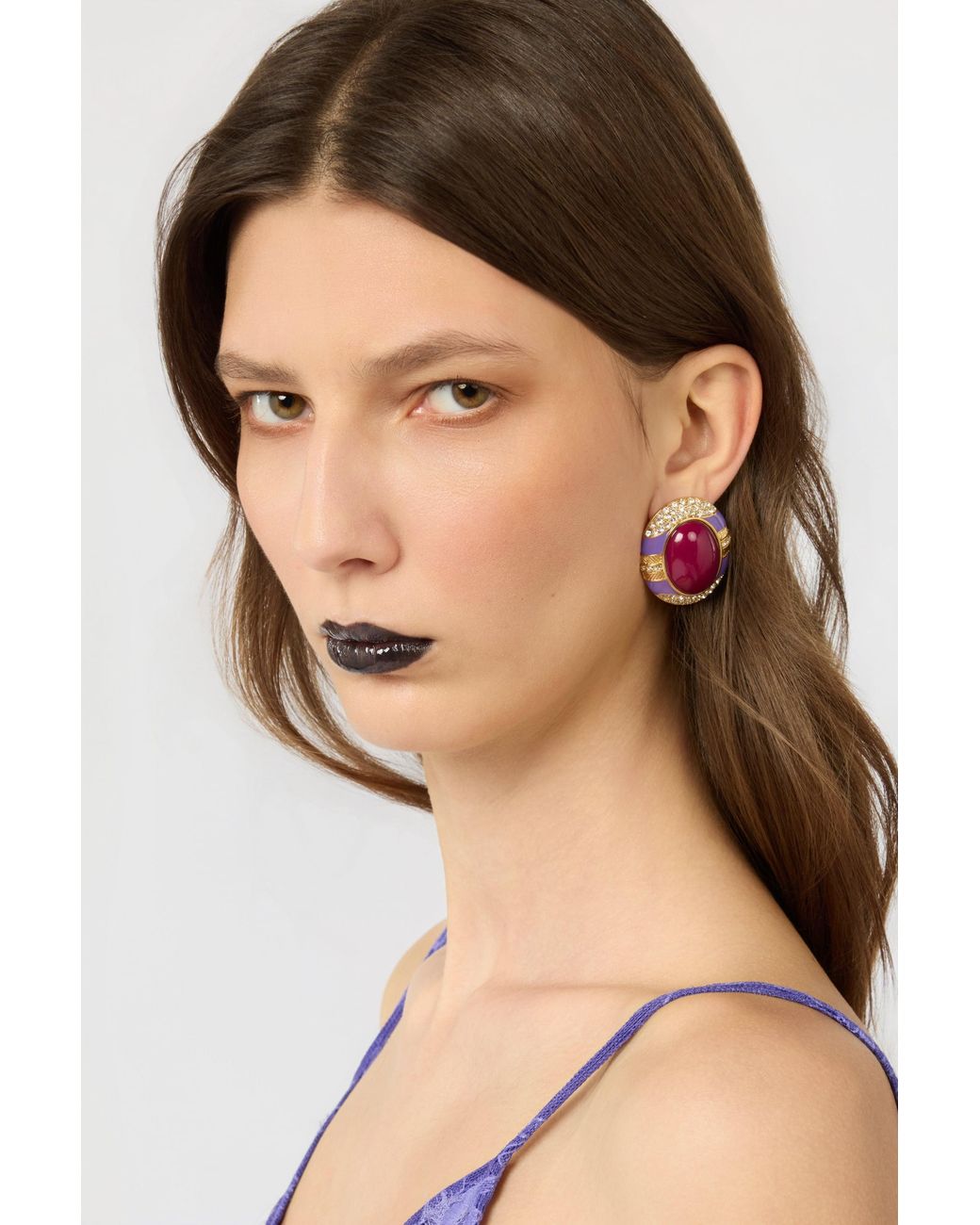 Roberto Cavalli Red Earrings Burgundy
