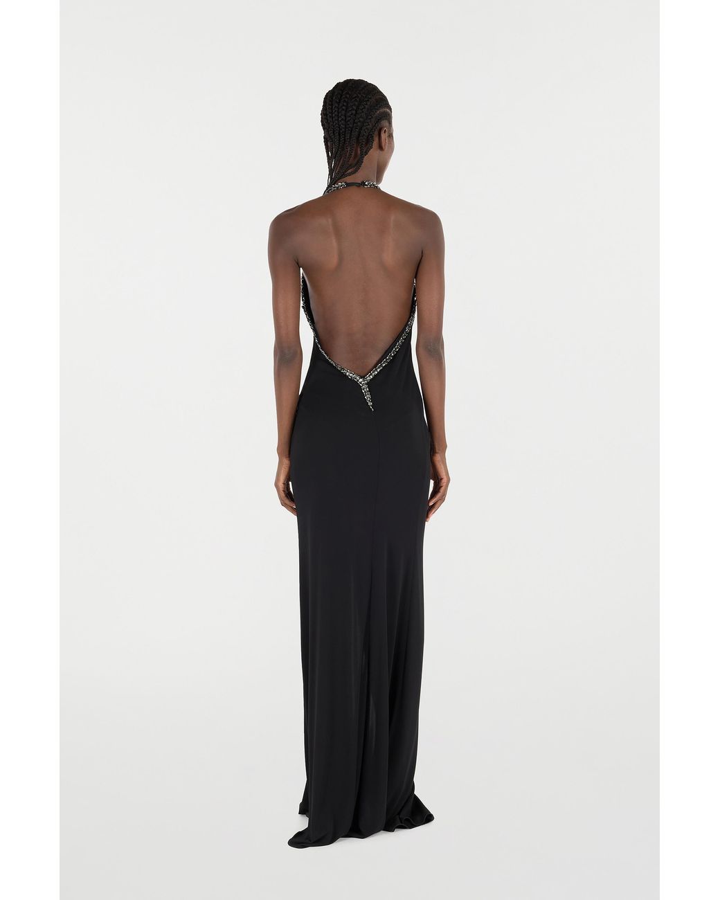 Roberto Cavalli Black Long Dress With Rhinestones