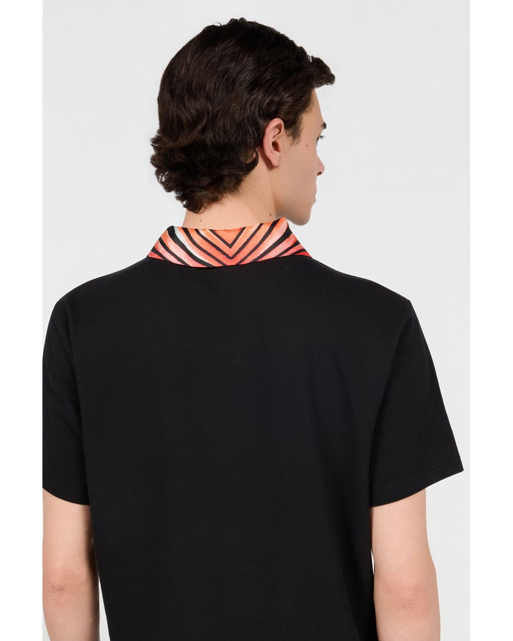 Roberto Cavalli Black Ray Of Paradise Print Polo for men
