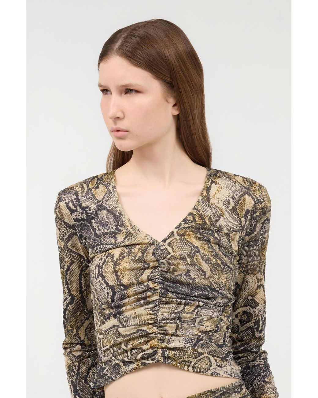 Top Con Estampado Python Roberto Cavalli de color White