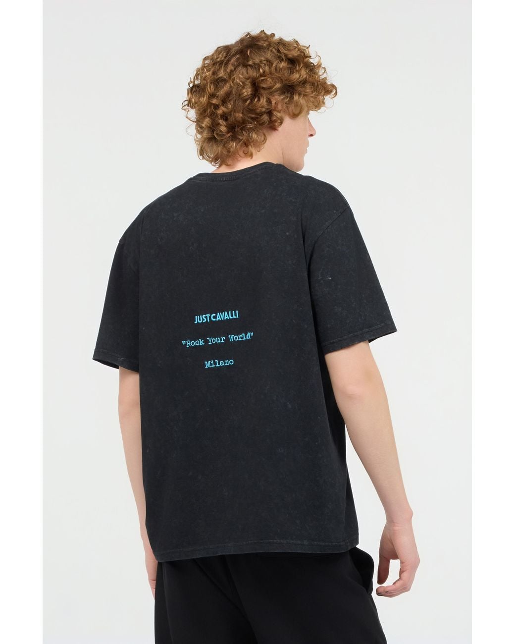 Roberto Cavalli Black T-Shirt With Logo for men
