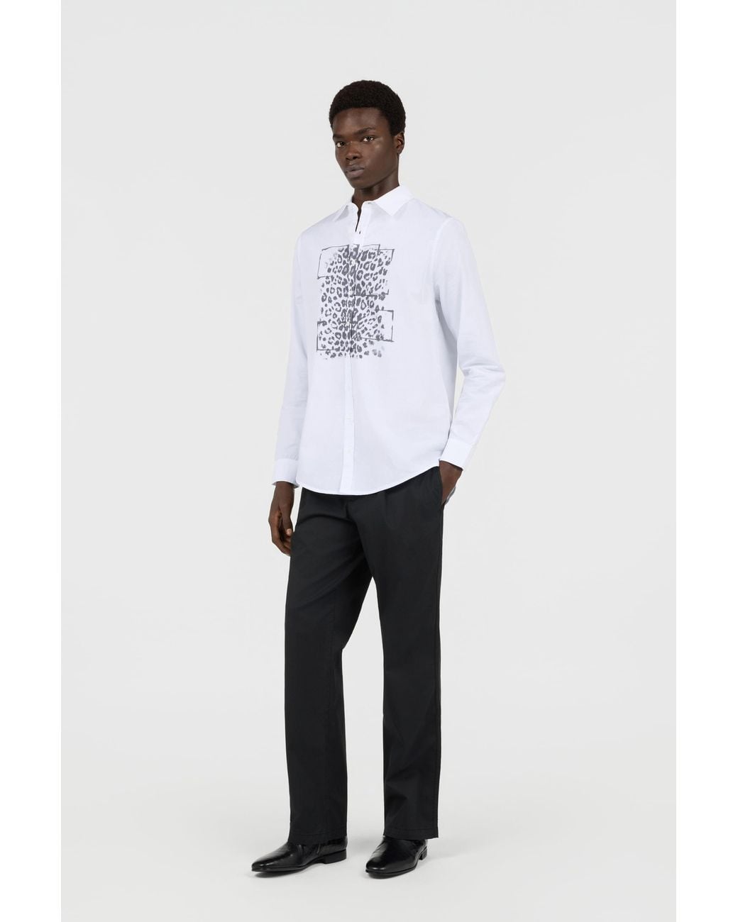 Roberto Cavalli Black Trousers Straight-Leg Pleats for men