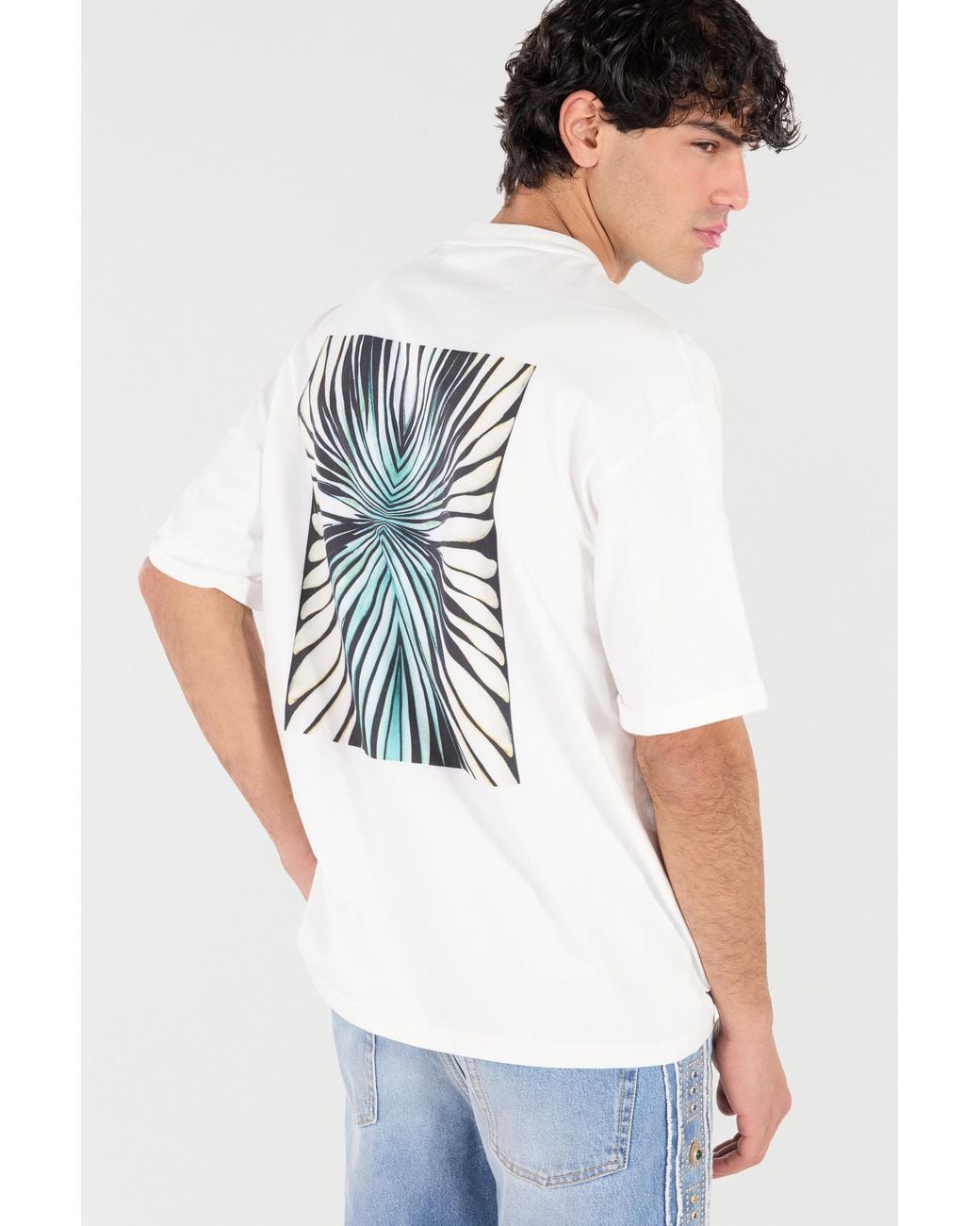 Roberto Cavalli White Cotton T-Shirt With Embroidered Logo for men