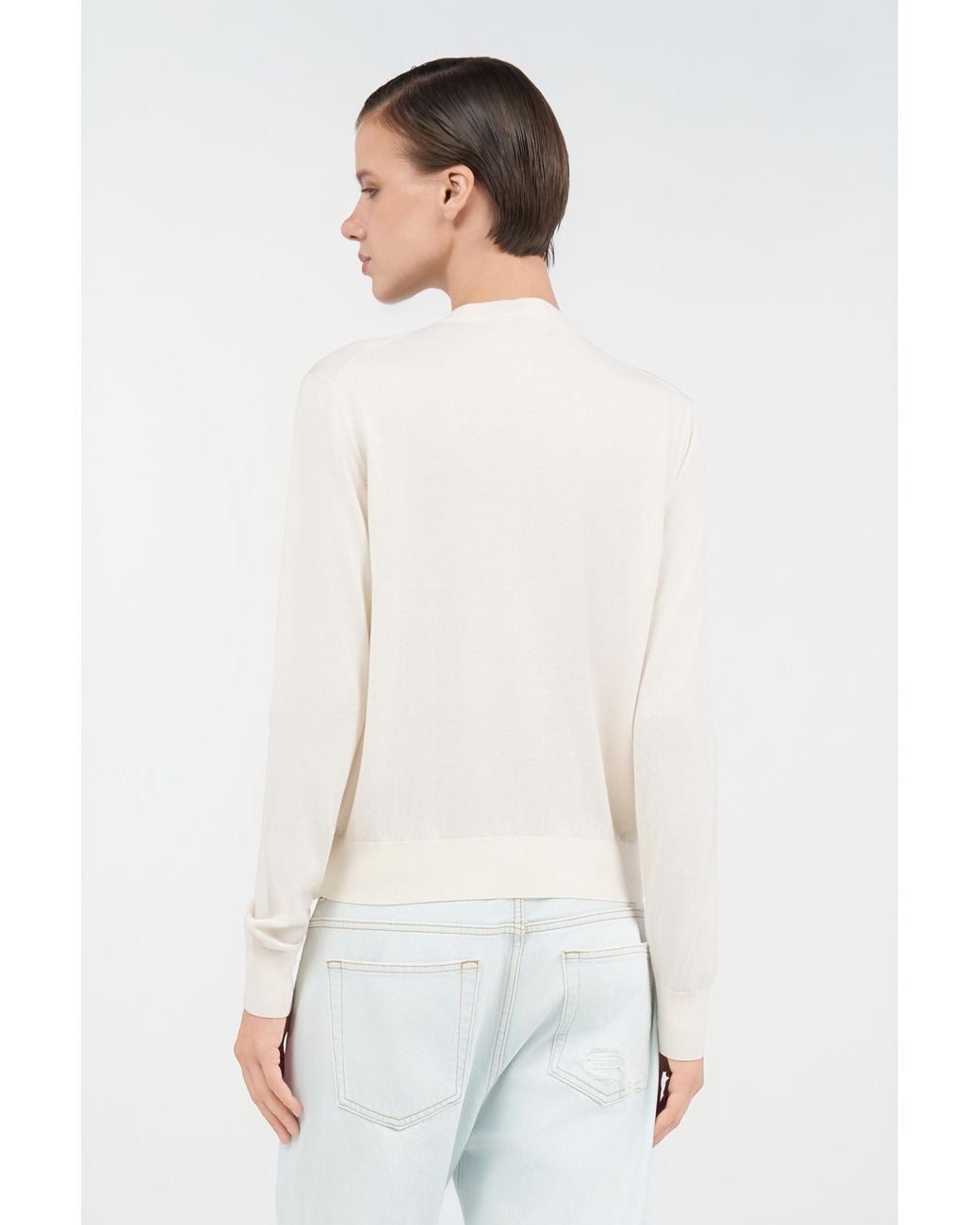 Roberto Cavalli White Wool Blend Cardigan