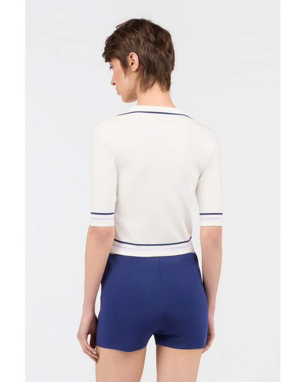 Roberto Cavalli White Knit Crop Top