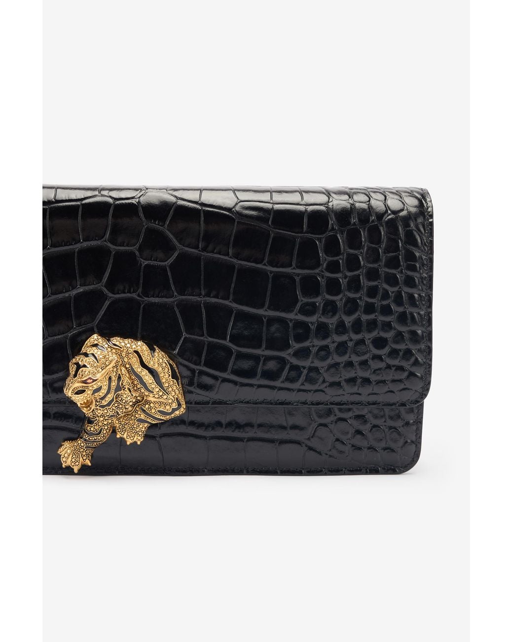 Roar Pochette Lunga Stampa Coccodrillo di Roberto Cavalli in Black