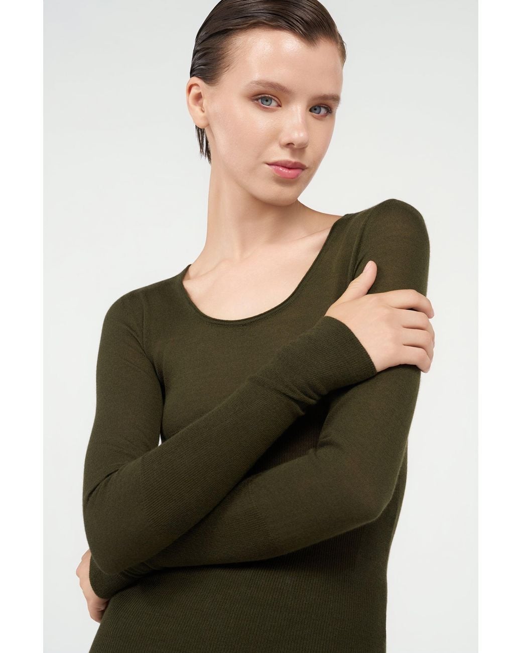 Roberto Cavalli Green Long Sleeve Knit Top
