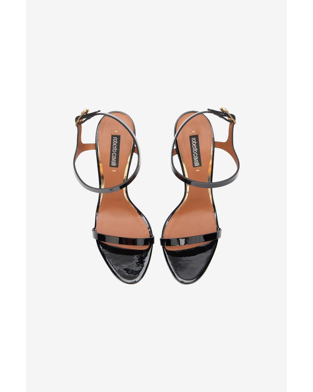 Roberto Cavalli Multicolor Patent Leather Sandal With Rc Monogram