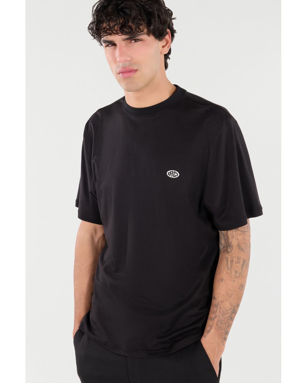 Camiseta Con Parche De Logotipo Roberto Cavalli de hombre de color Black