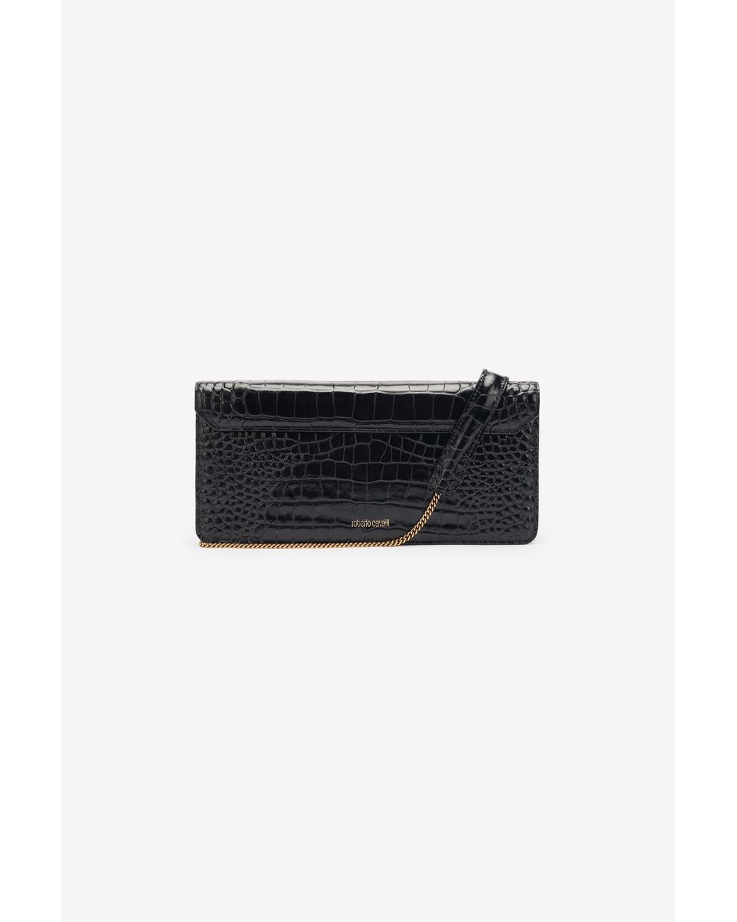 Roar Pochette Lunga Stampa Coccodrillo di Roberto Cavalli in Black