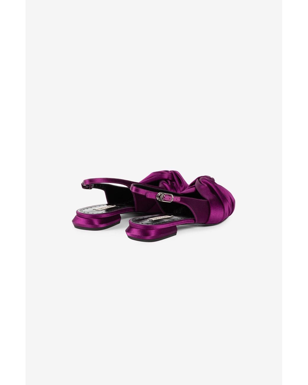 Roberto Cavalli Purple Knot-Detail Crystal-Embellished Ballerina Shoes