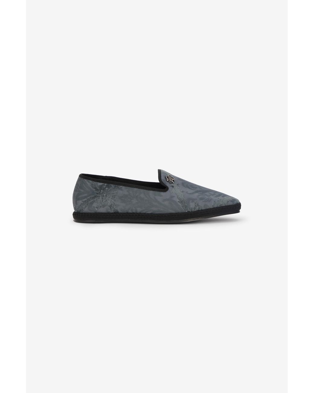 Roberto Cavalli Black Jacquard Slip-On Shoes for men