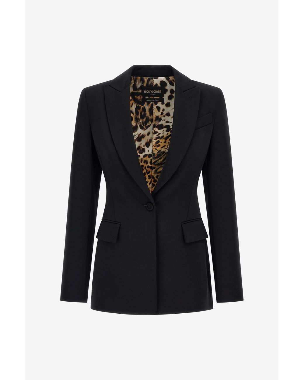 Roberto Cavalli Black One Button Blazer