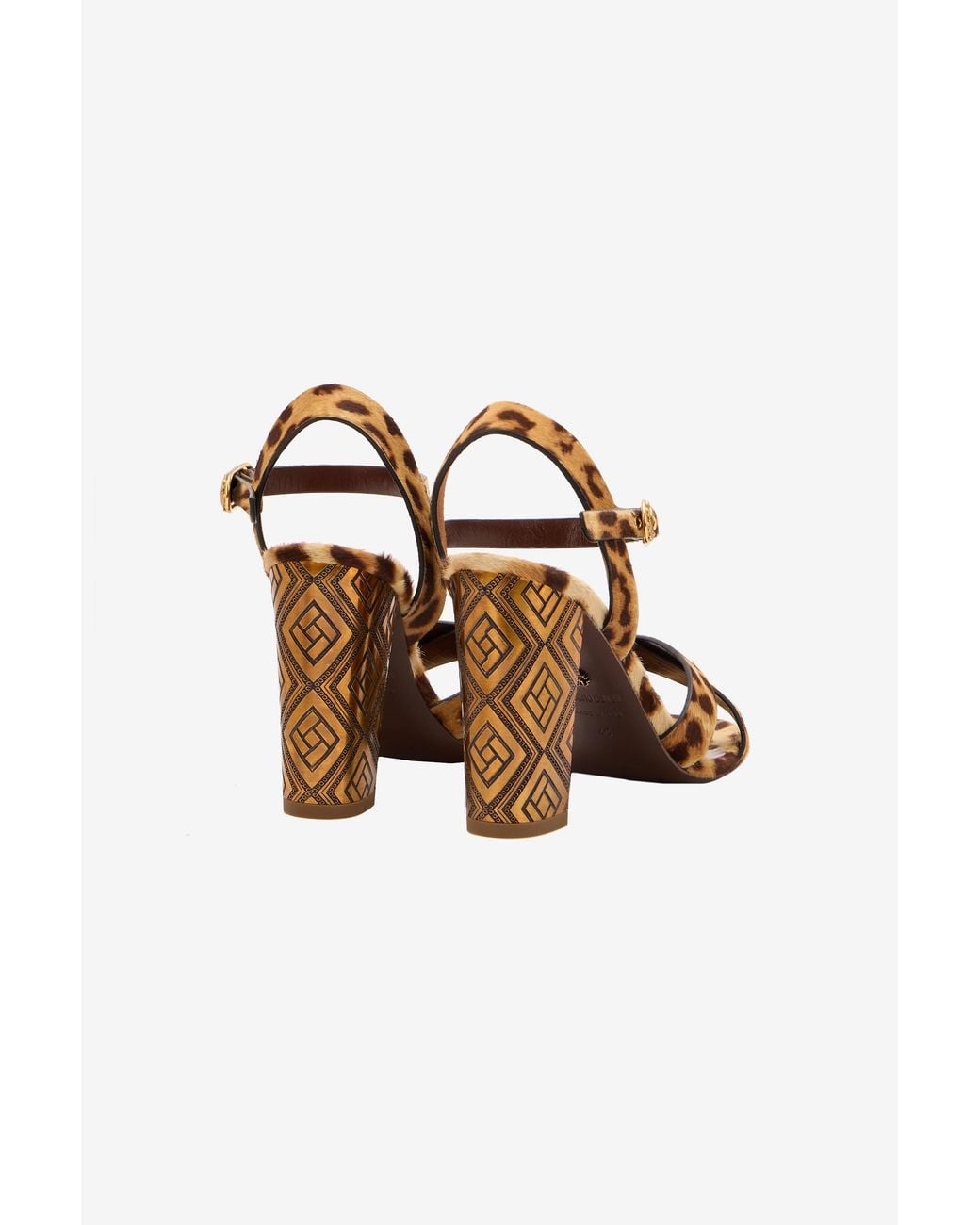 Roberto Cavalli Multicolor Hairy Cheetah Skin Sandals