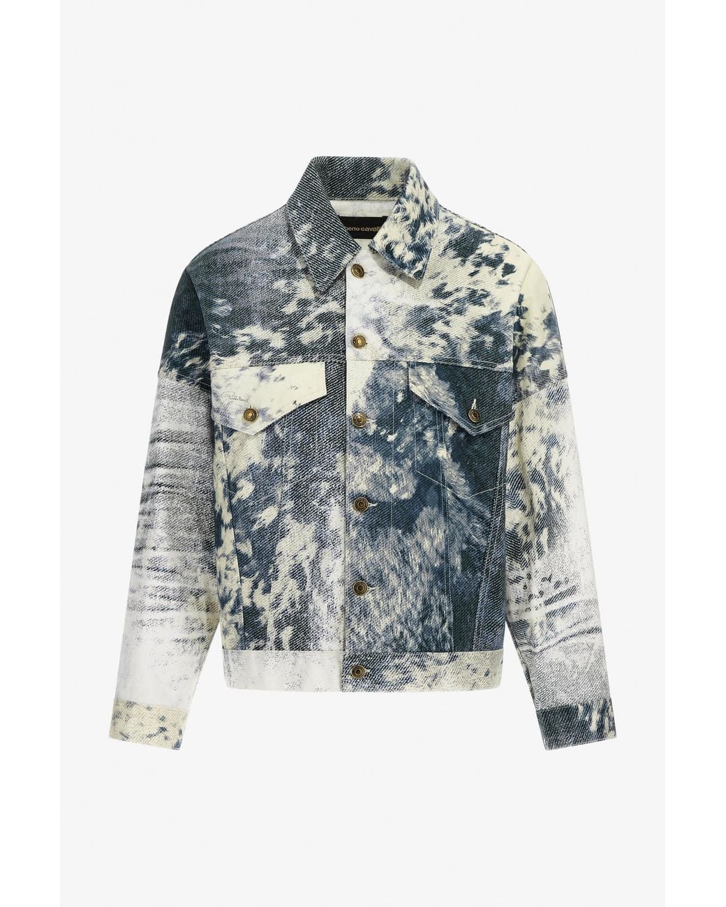 Roberto Cavalli Blue Appaloosa Printed Jacket