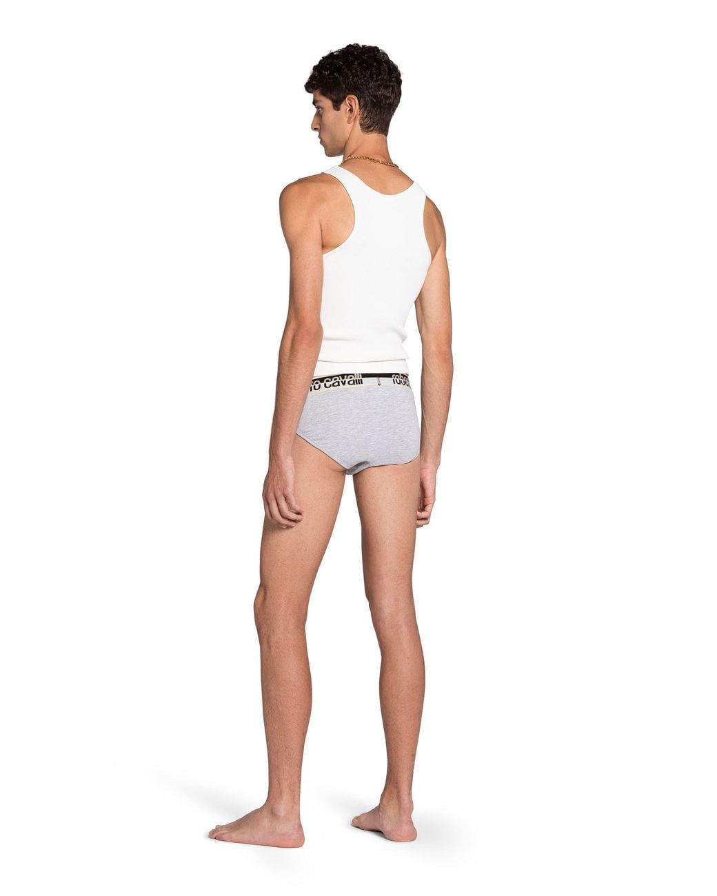 Roberto Cavalli White Two-Pack Cotton Briefs With Logo Waistband for men