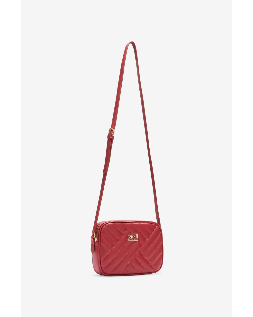 Roberto Cavalli Red Bag With Cavalli Class Chain Shoulder Strap