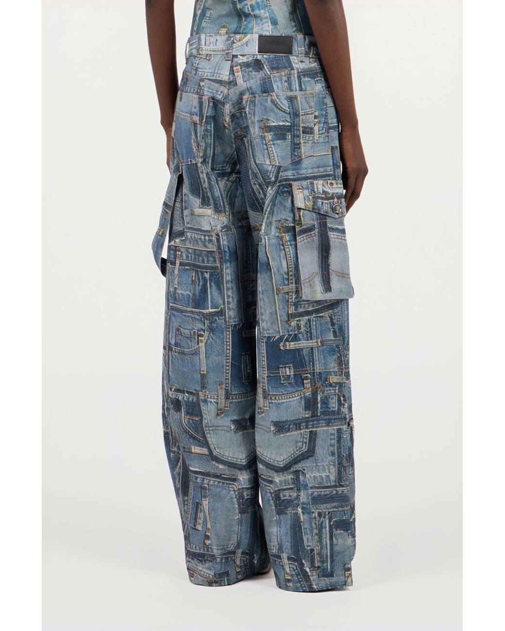 Roberto Cavalli Blue Cargojeans Der Patchwork Capsule Collection