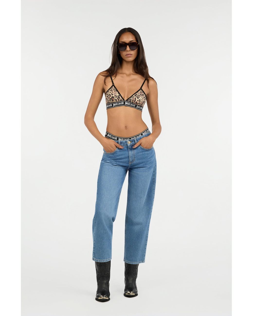 Roberto Cavalli Blue Cropped Jeans