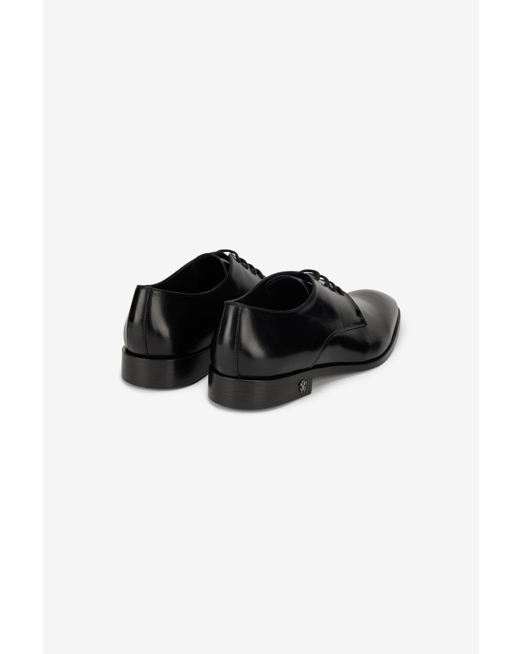 Roberto Cavalli Black Leather Shoes With Laced-Up Detail for men