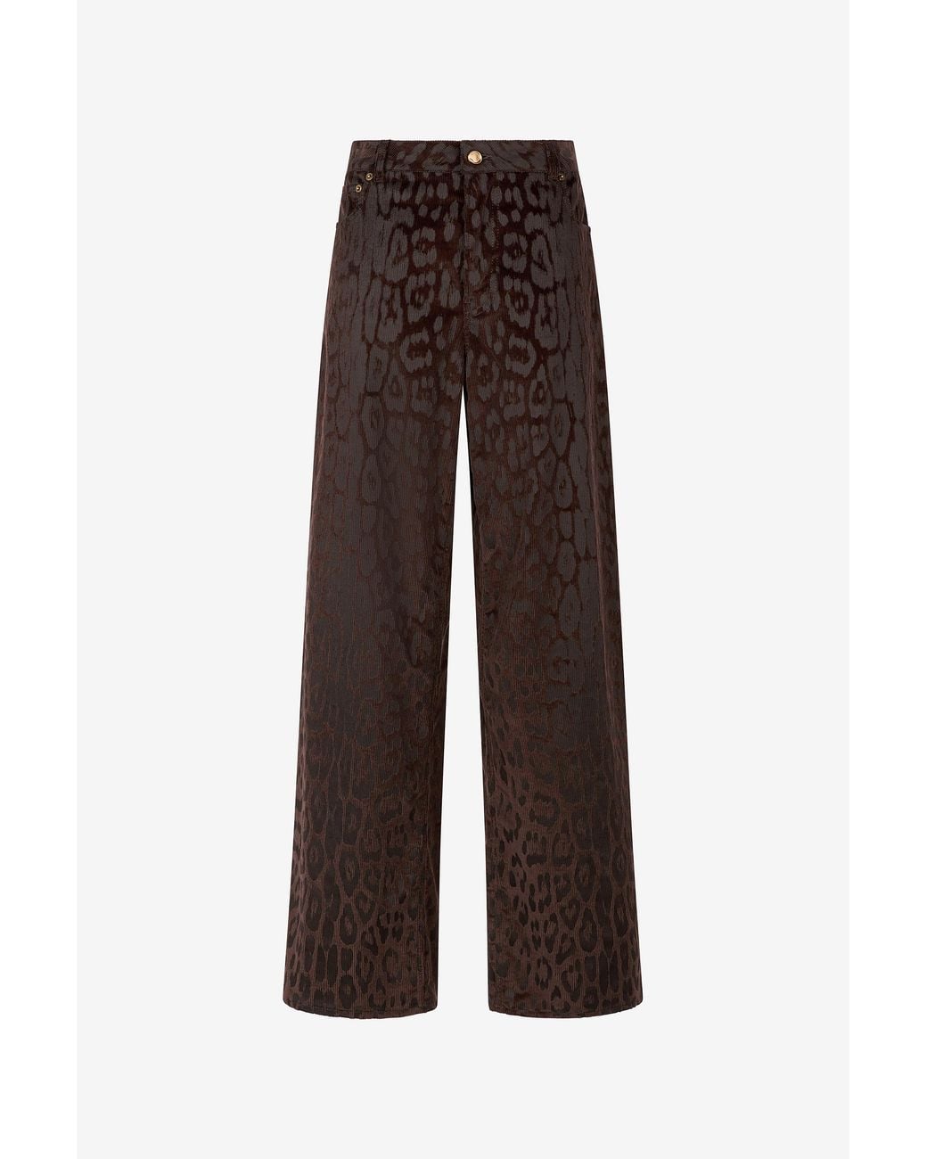 Roberto Cavalli Brown Jaguar Skin Corduroy Pants