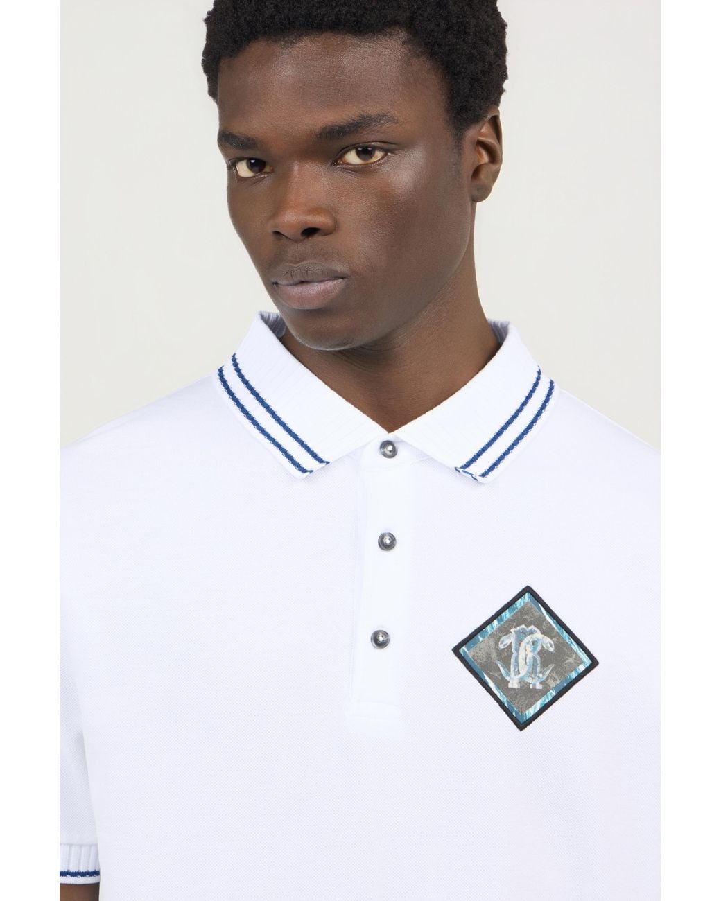 Polo Blanco Roberto Cavalli de hombre de color White