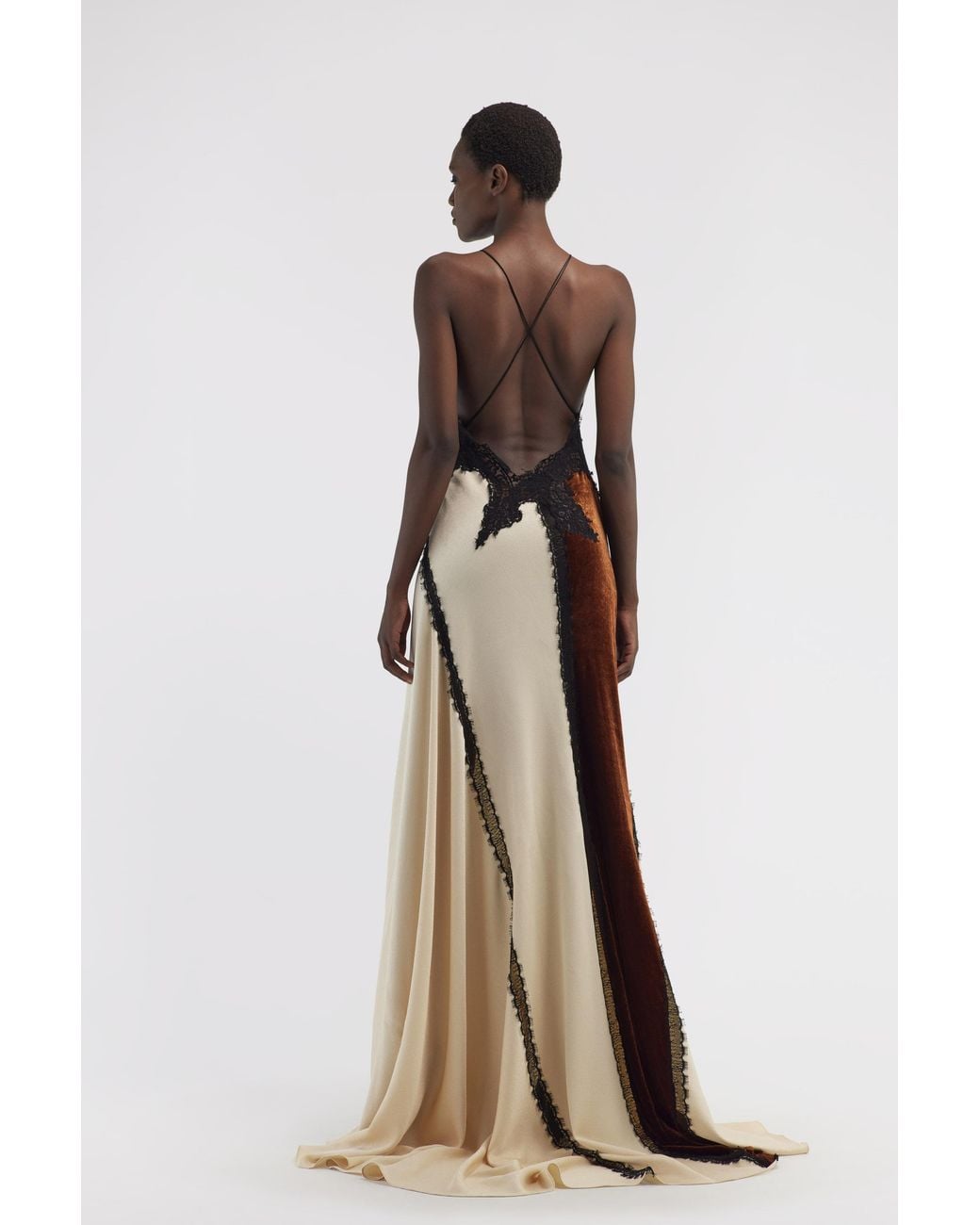 Roberto Cavalli White Slip Dress With Lace