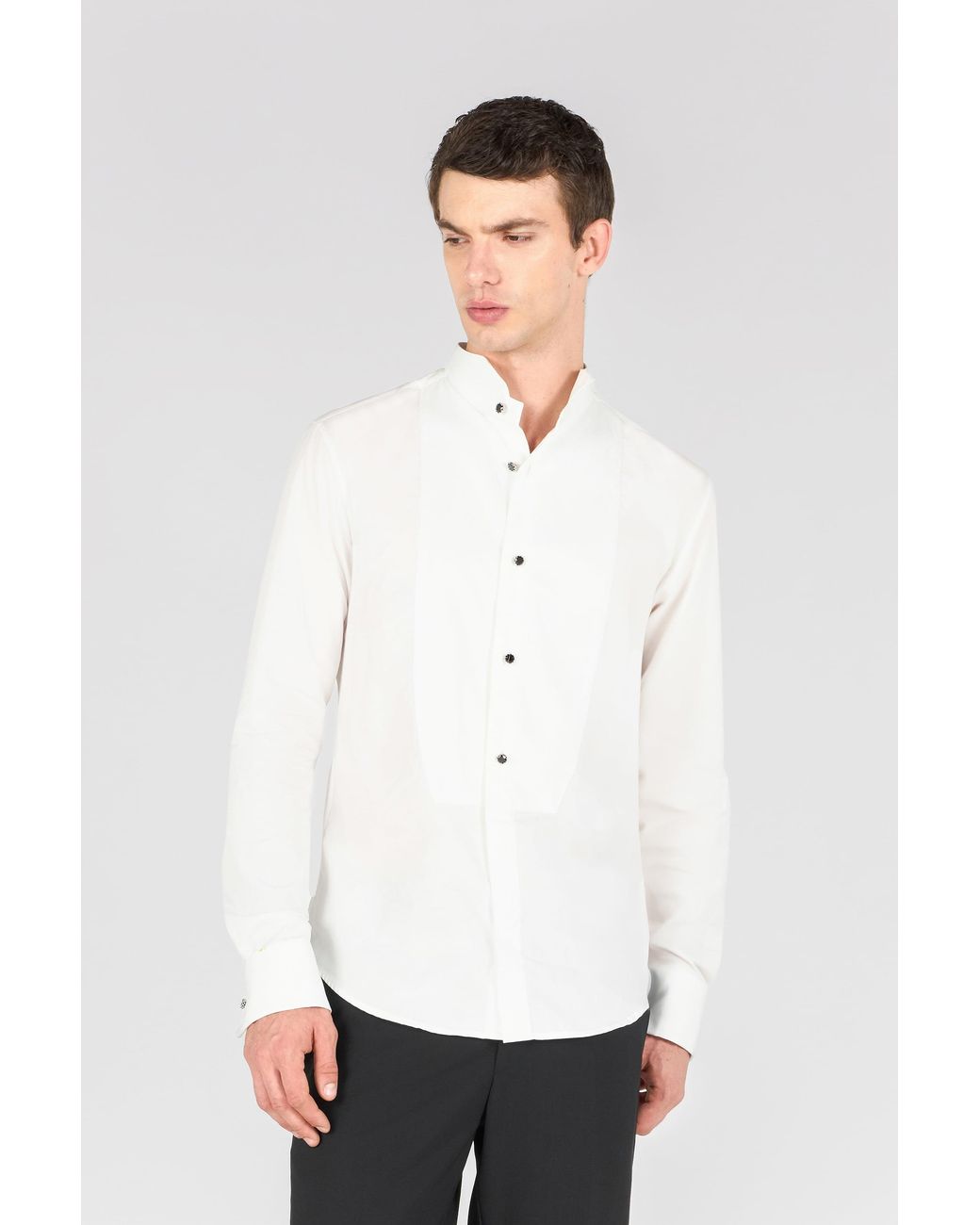 Roberto Cavalli Blue Shirt With Plastron for men