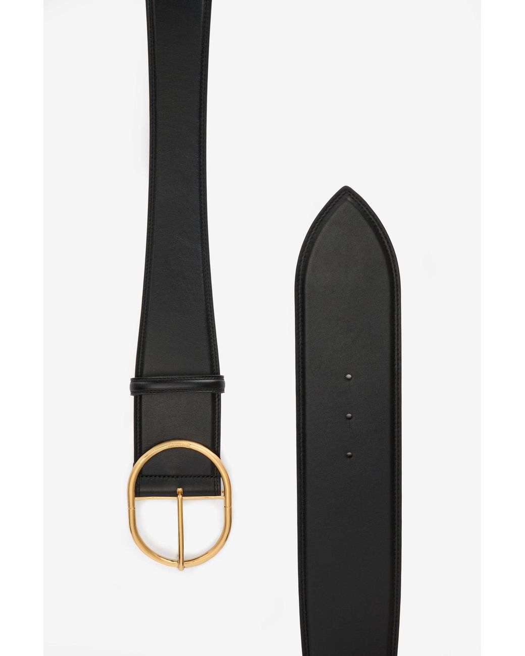 Roberto Cavalli Black Shaped Leather Belt