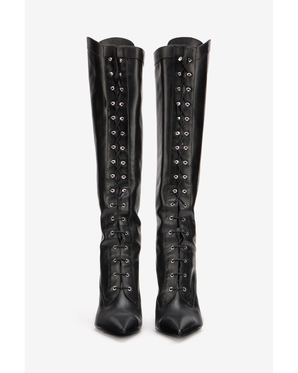 Roberto Cavalli Black Leather High Heel Boots