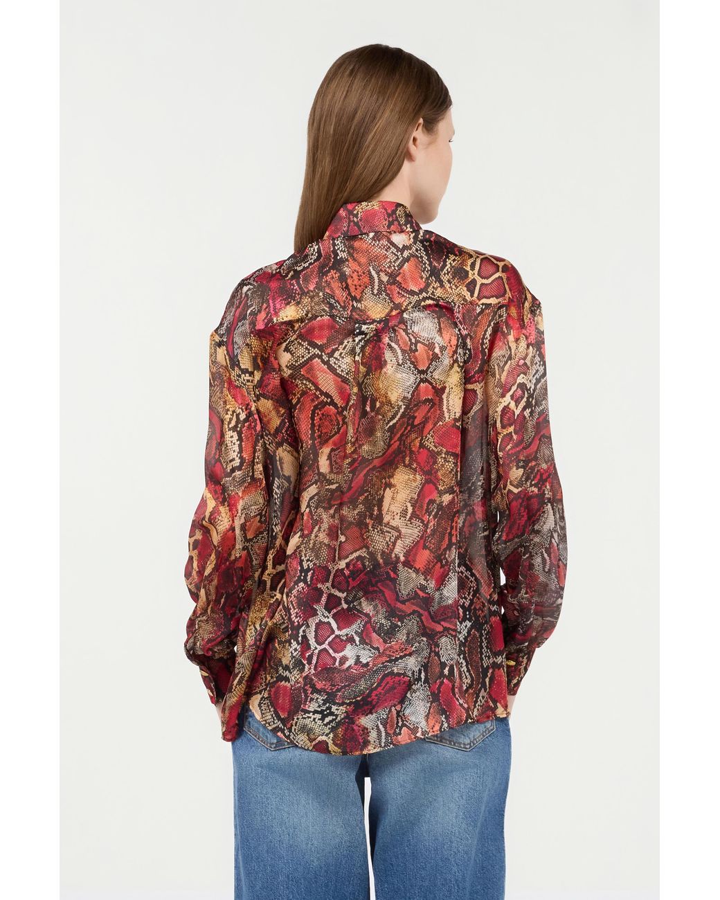 Roberto Cavalli Red Shirt With Python Print