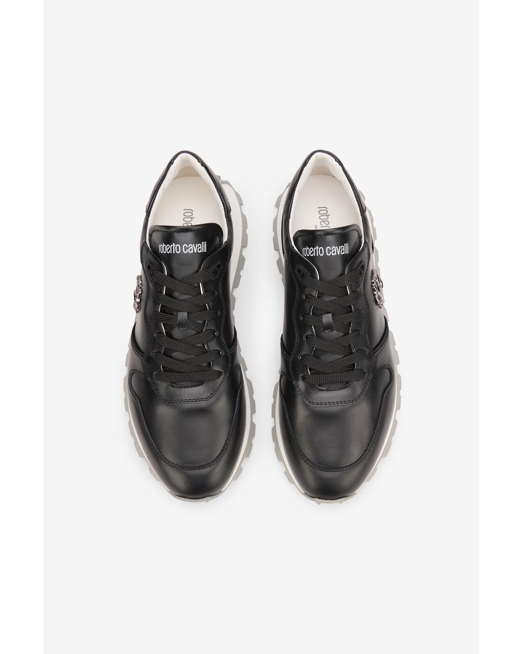 Roberto Cavalli Black Sneakers With Rc Monogram for men