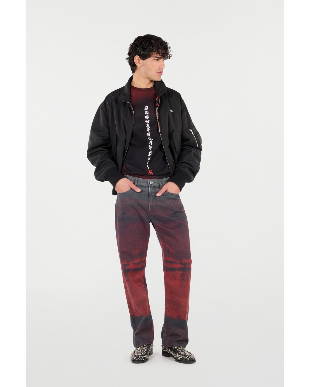 Roberto Cavalli Black Reversible Bomber Jacket With Dragon for men