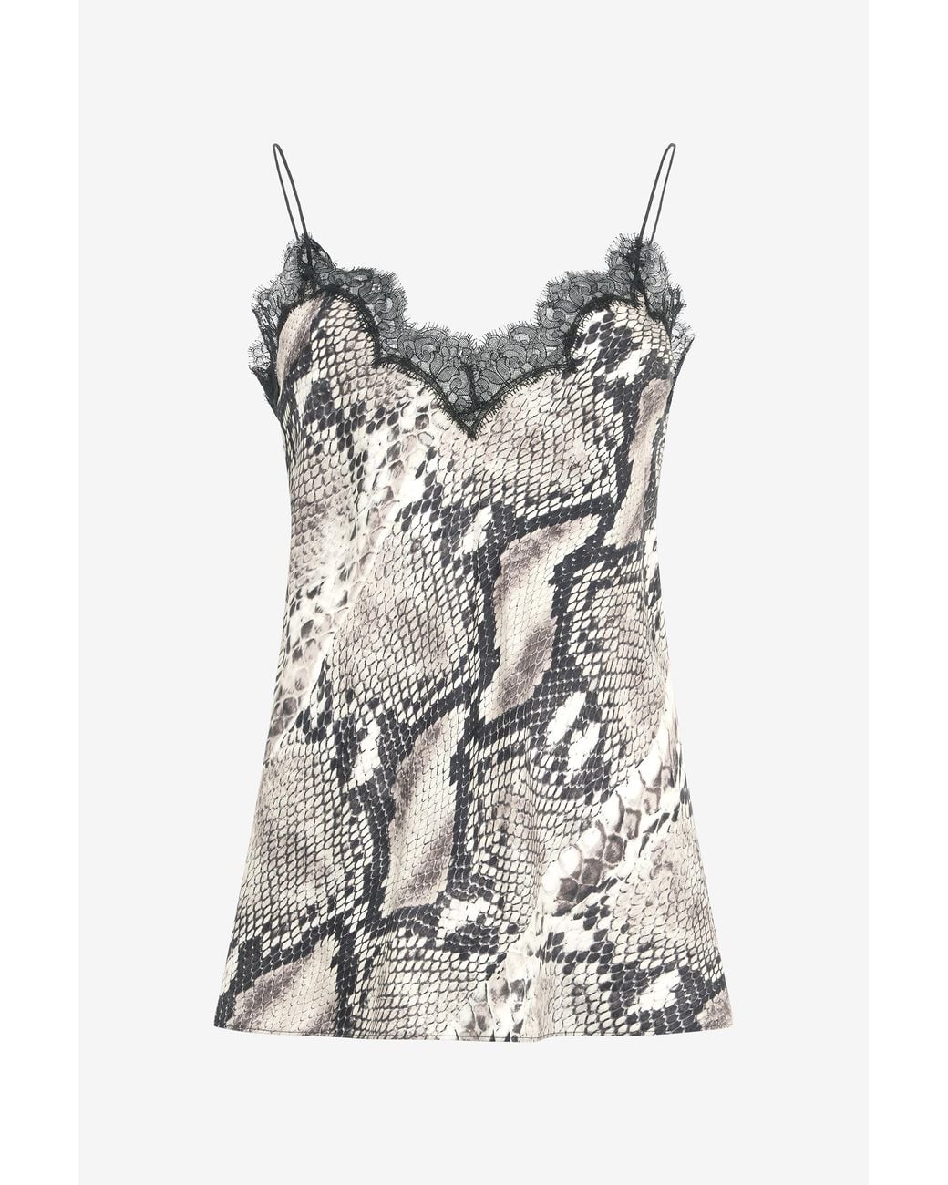 Roberto Cavalli White Silk Top With Python Print