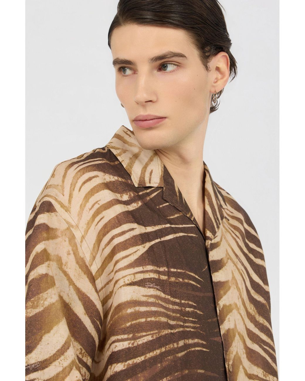 Roberto Cavalli Multicolor Natural Barb Print Shirt for men