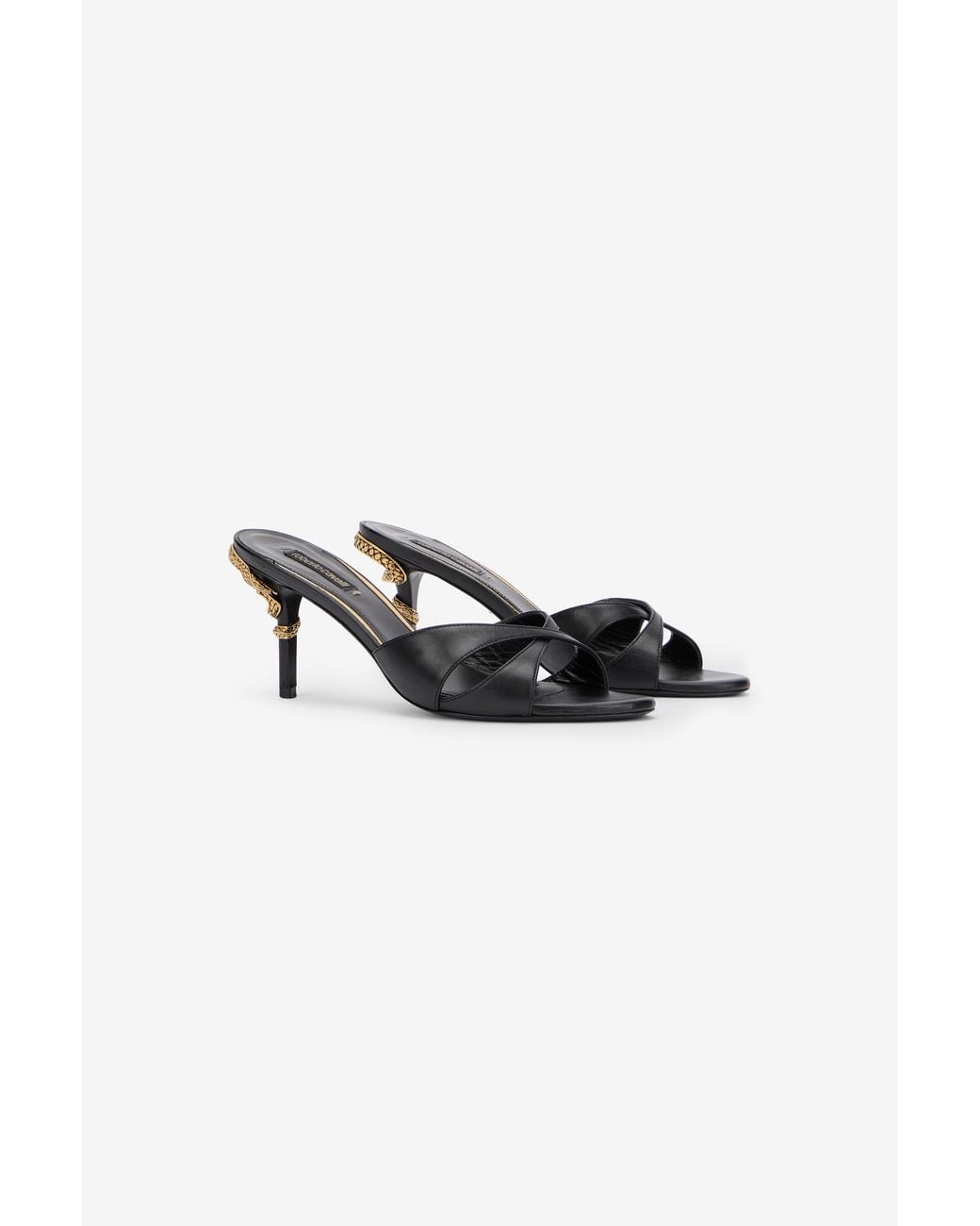Roberto Cavalli Multicolor Serpentine Sandal