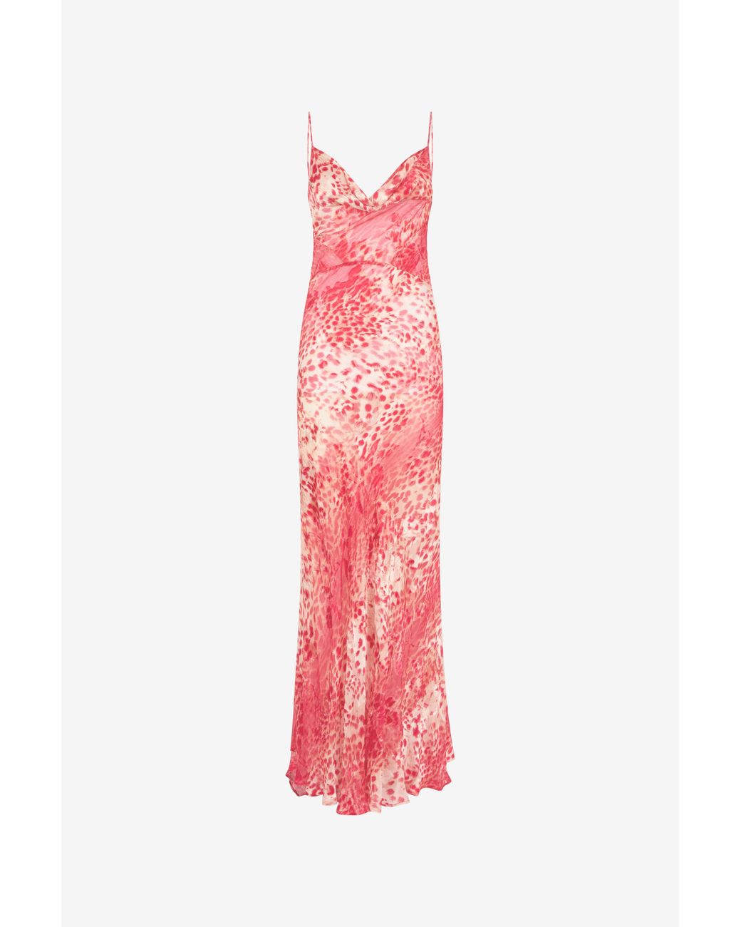 Roberto Cavalli Pink Long Dress With Jaguar Skin Print
