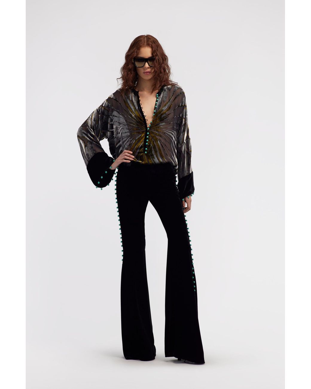 Roberto Cavalli Black Flared Trousers