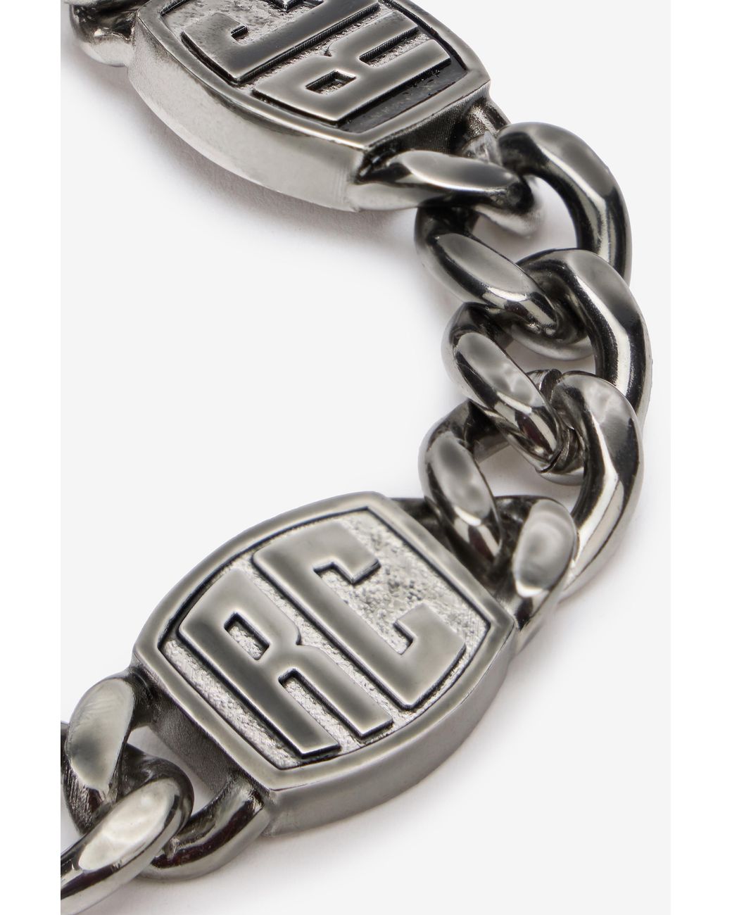 Roberto Cavalli Metallic Chain Bracelet With Rc Monogram for men