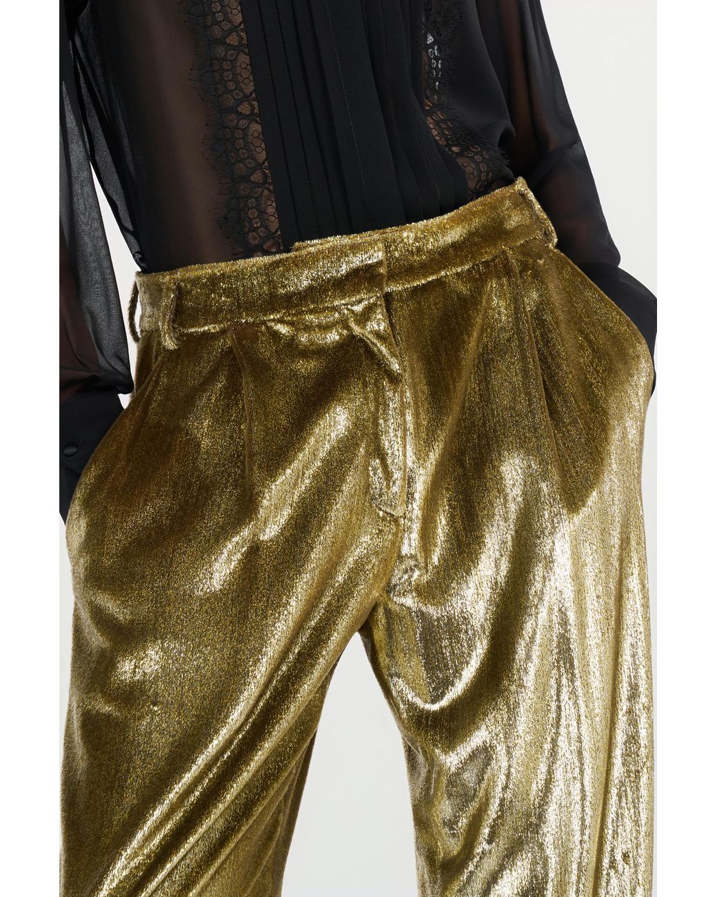 Roberto Cavalli Green Velvet Long Pants