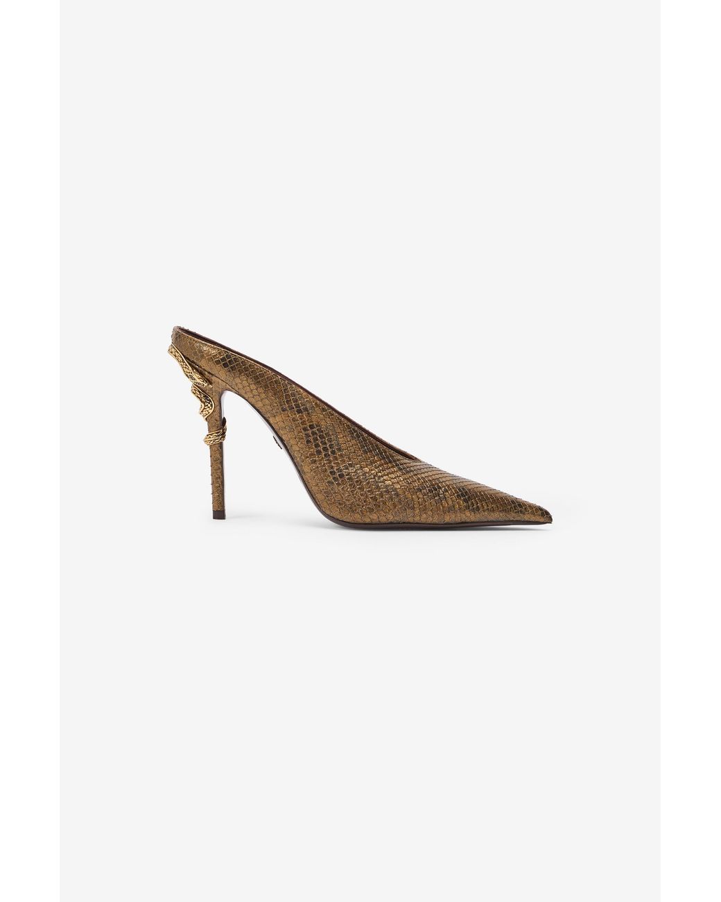 Roberto Cavalli Multicolor Mules With Python Snake Motif