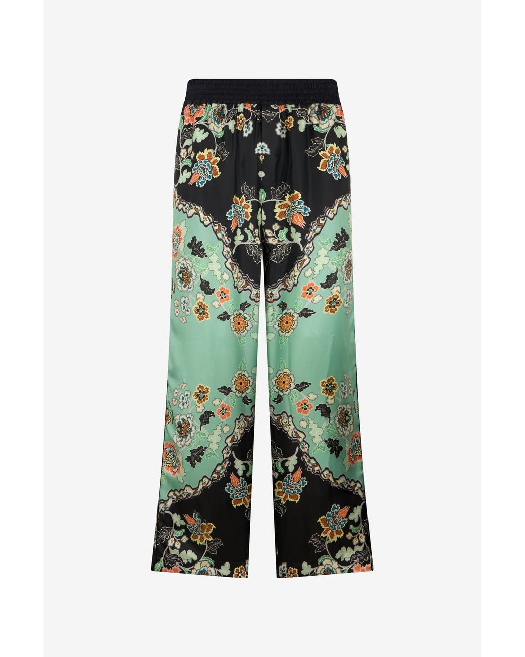 Roberto Cavalli Green Kimono Print Trousers for men