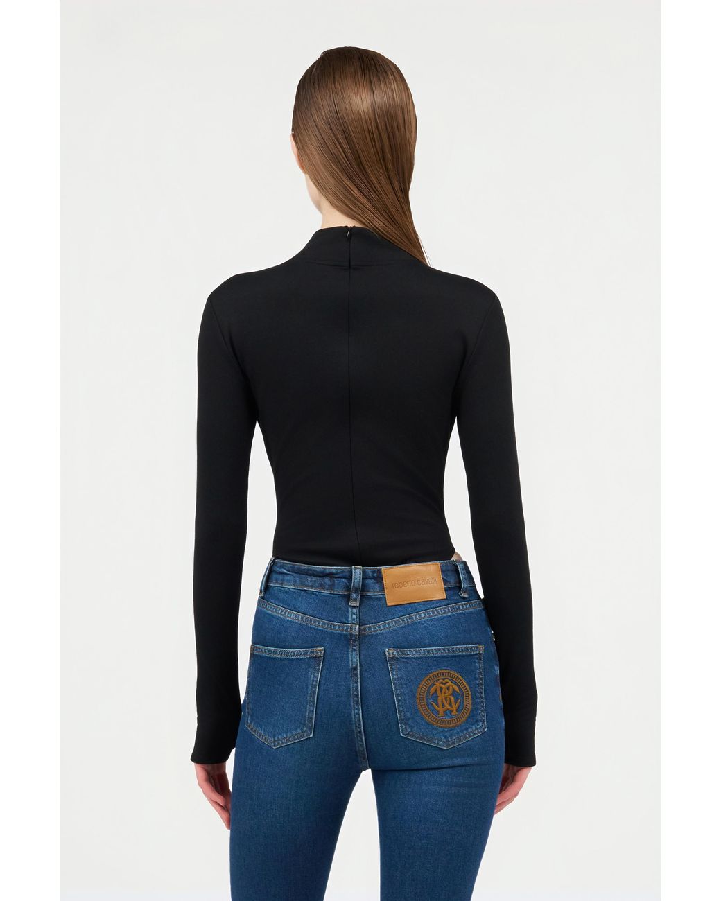Roberto Cavalli Black Embroidered Top